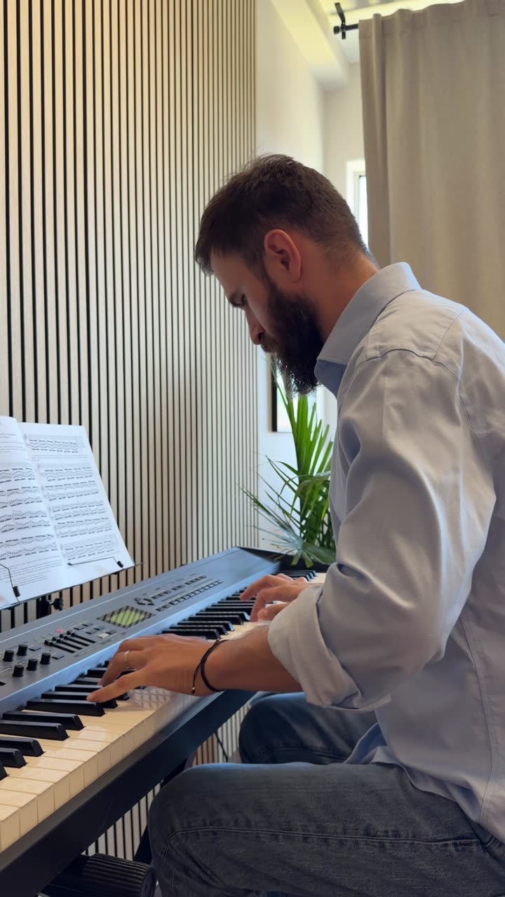 Claudiu Farcas at the piano in the studio