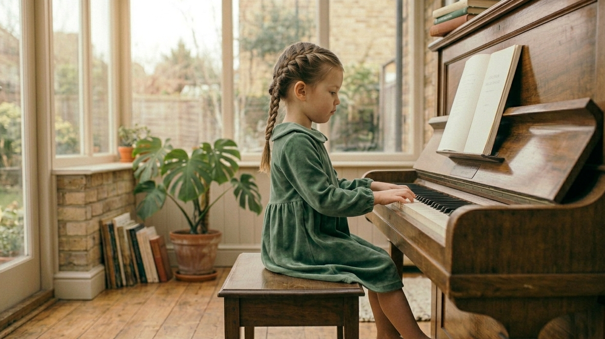First Flight — child at piano